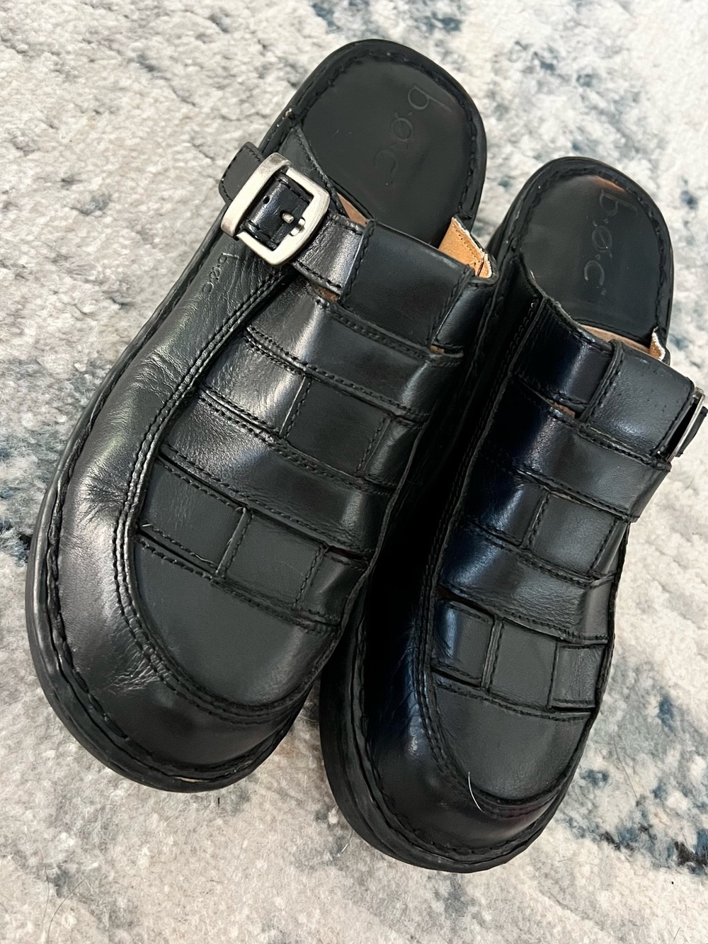 B.O.C. Woven Leather Clogs Size 10 (Fits like 9.5)